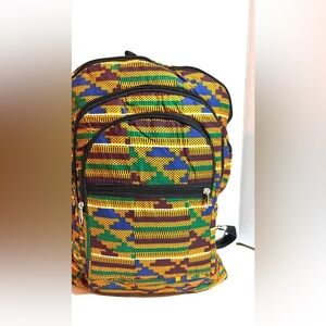 African ankara unisex handmade geometric backpack